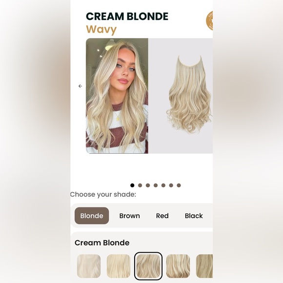 Cream Blonde Hair Extensions Halo - Picture 2 of 4